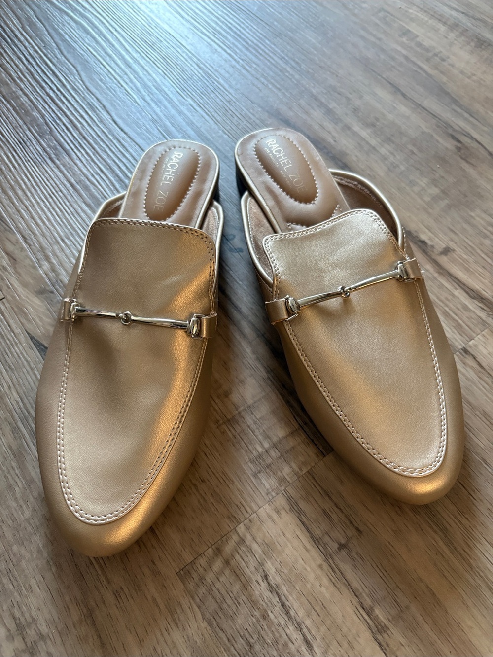 Rachel Zoe Metallic Gold Slip-On Loafers